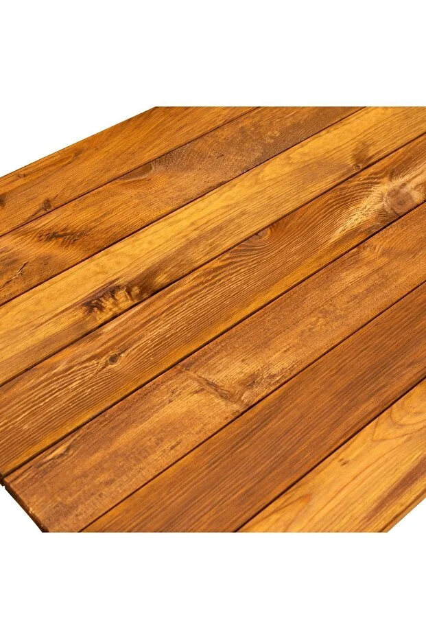 Ahşap Bahçe Masası Yemek Masası 110x63 Cm Ceviz Renk